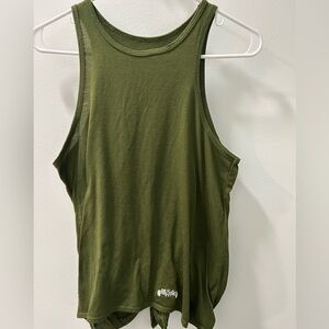 Olive Green Open-Back Yoga Tank
